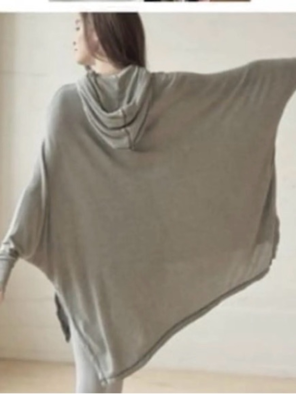 Free People Movement Swingin' It Pullover Poncho Hoodie Sweatshirt Small Gray - Picture 2 of 10